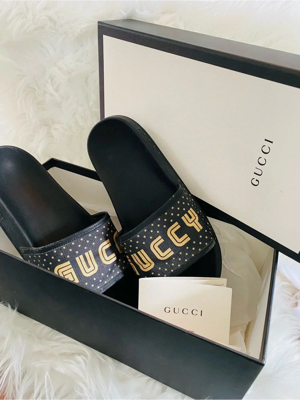 🛍️Gucci Authentic“GUCCY” Slides W/Packaging